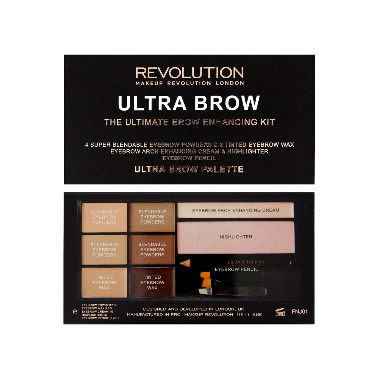 Палетка теней для бровей Ultra Brow Palette Fair to Medium купить в VISAGEHALL