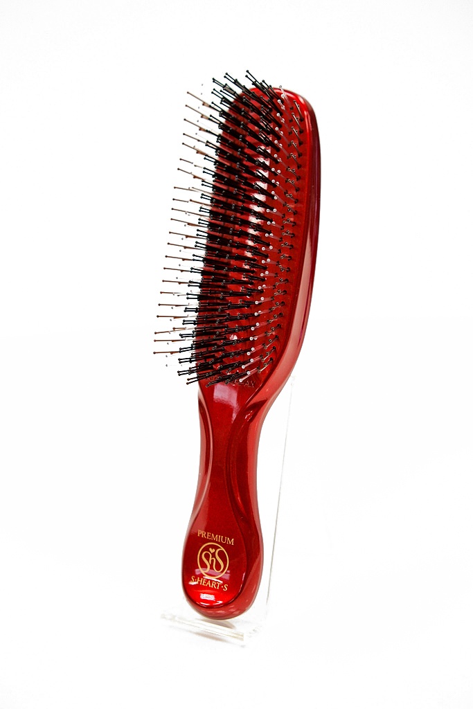 Набор: Щетка для волос массажная Scalp Brush Long красная + Чехол 