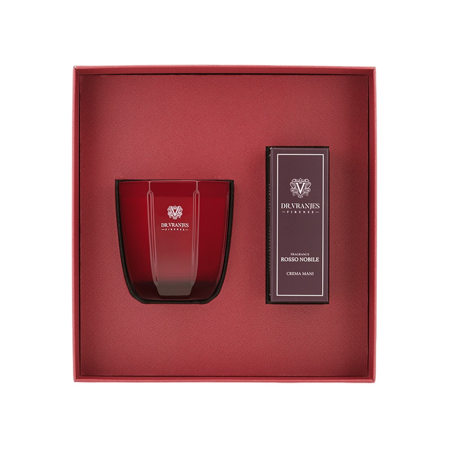 Набор Rosso Nobile: Свеча 200г + Крем для рук 50мл