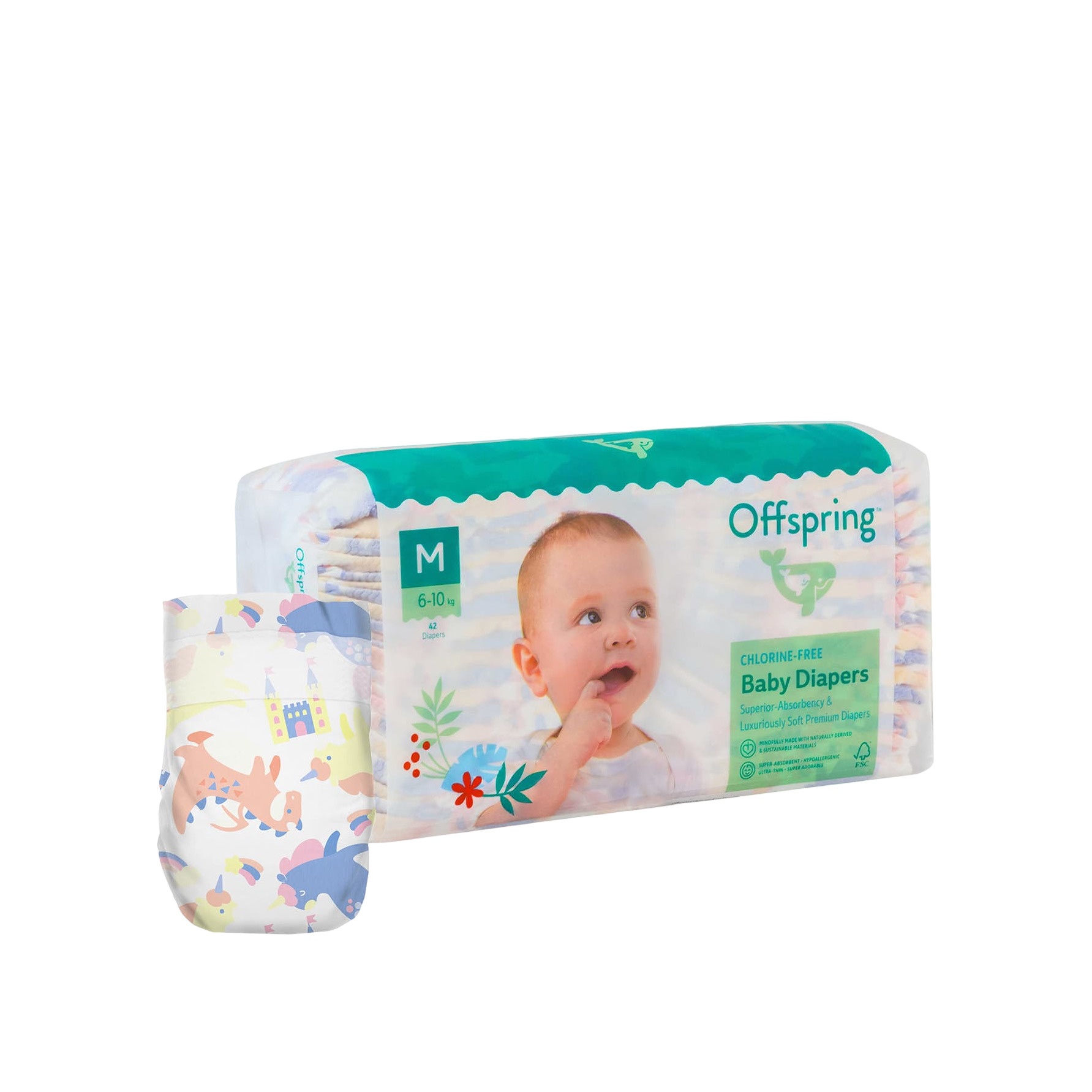 Подгузники Единороги M 6-10кг 42 шт купить в VISAGEHALL