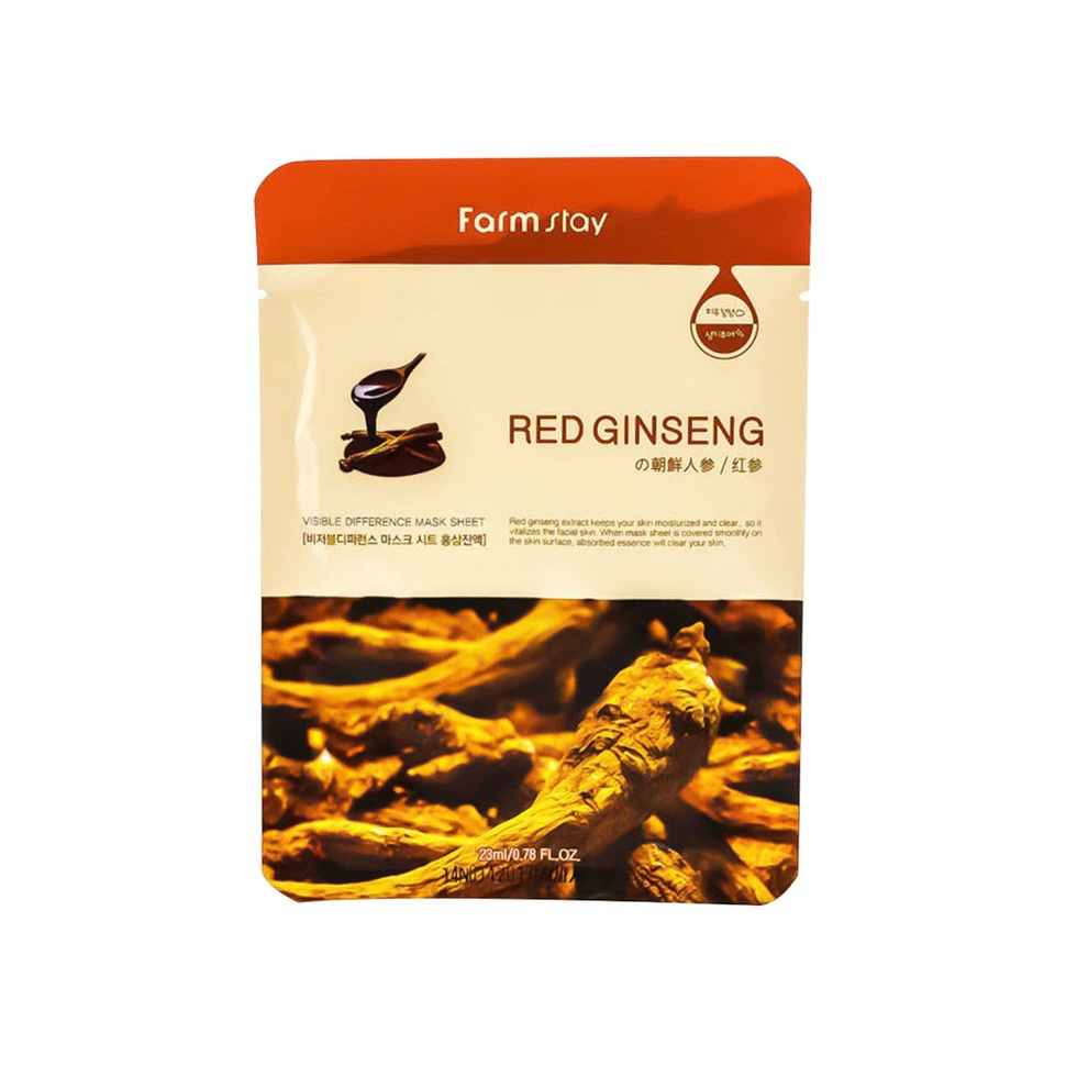Тканевая маска для лица с красным женьшенем Visible Difference Mask sheet