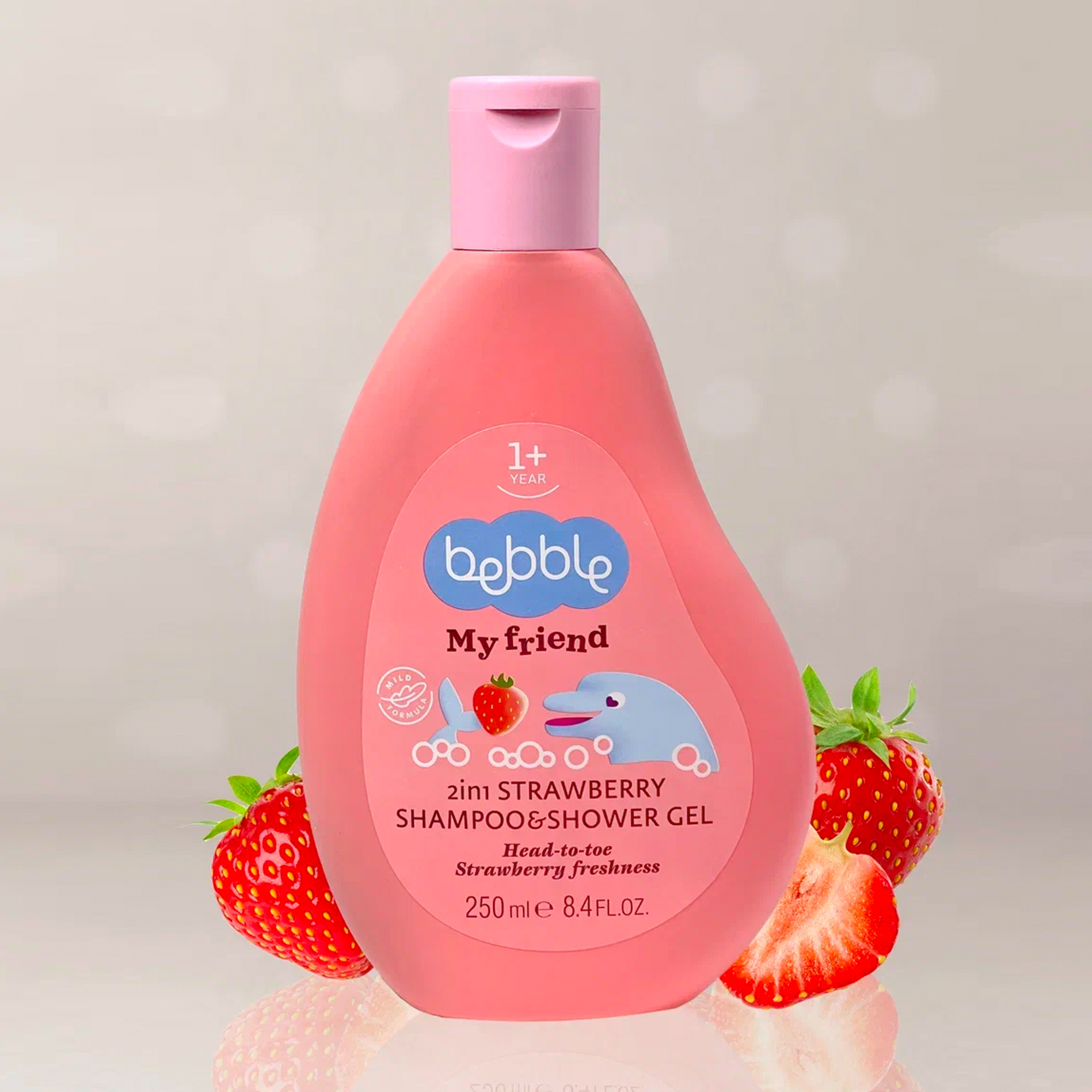 Шампунь и гель для душа 2в1 с ароматом Клубники 1 год+ My Friend  купить в VISAGEHALL