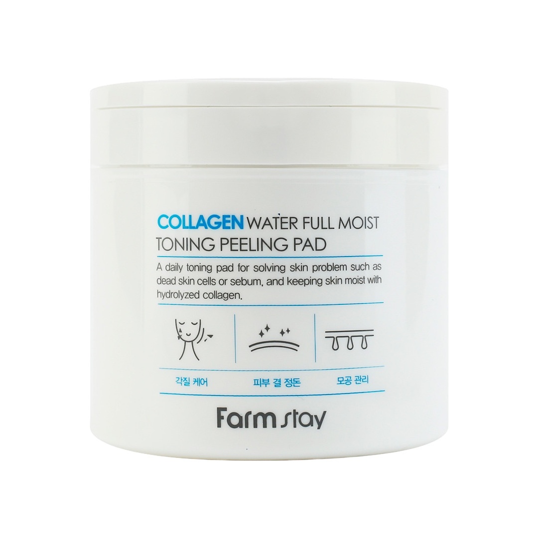 Пилинг-спонжи для лица Collagen Water Full Moist Toning Peeling Pad купить в VISAGEHALL