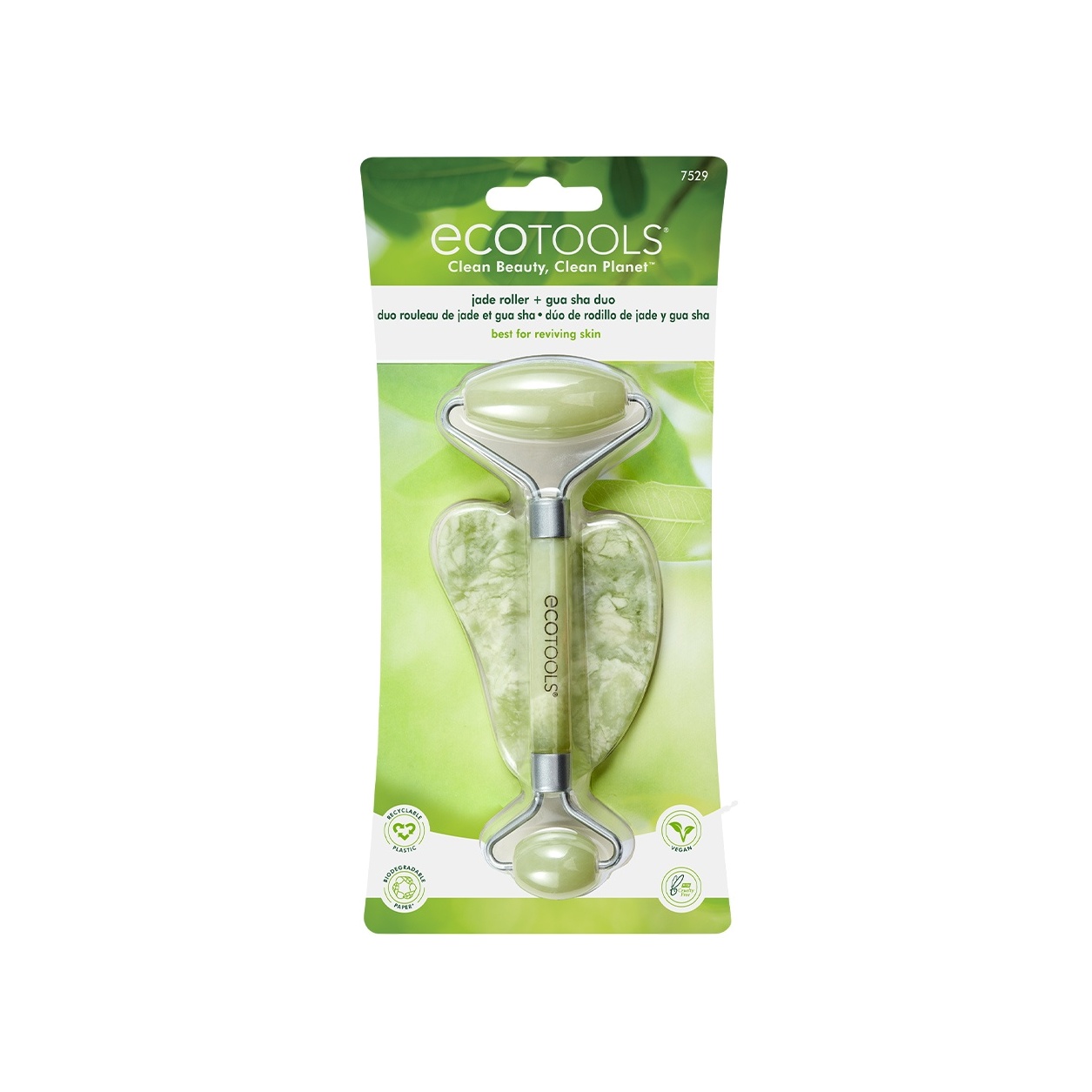 Набор: Роллер для лица Jade Roller + Скребок гуаша Gua Sua Stone купить в VISAGEHALL