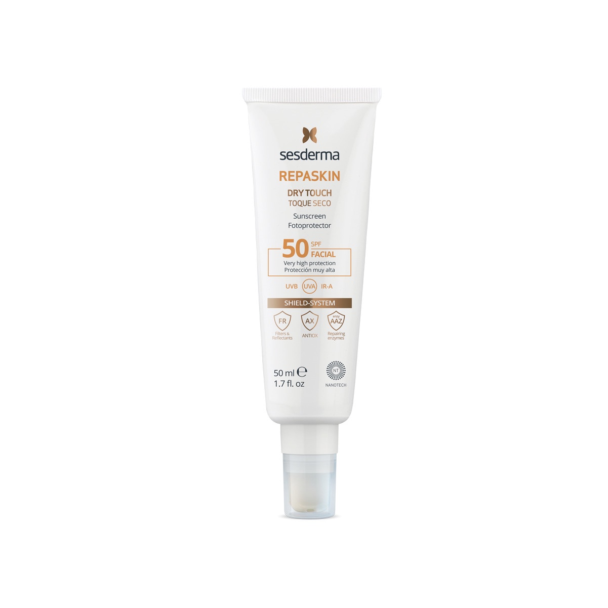 Солнцезащитный крем-гель SPF50 Dry Touch Repaskin  купить в VISAGEHALL