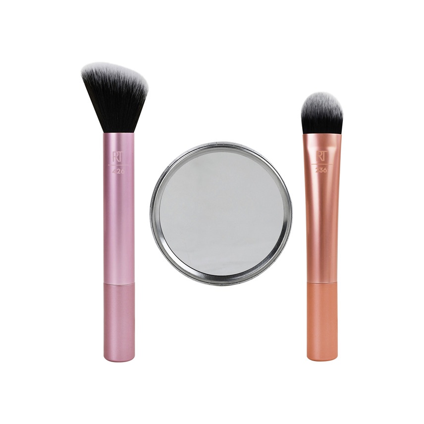 Набор из кисти для тональной основы, кисти для румян и бронзера и зеркальца Skin Perfecting Set