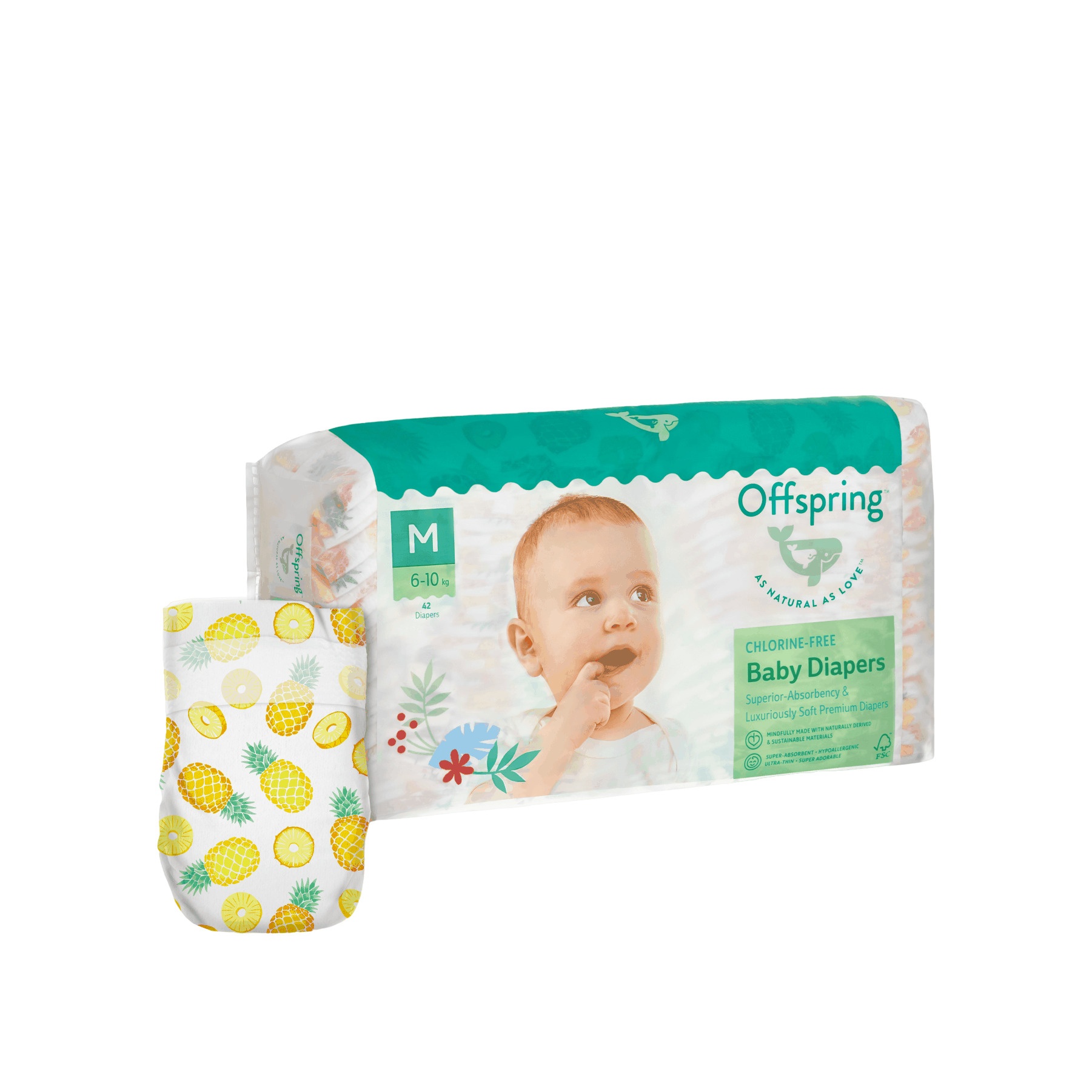 Подгузники Ананасы M 6-10кг 42 шт купить в VISAGEHALL