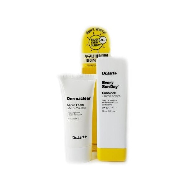 Набор: Крем для лица солнцезащитный 50мл и пенка для умывания Dermaclear 30мл