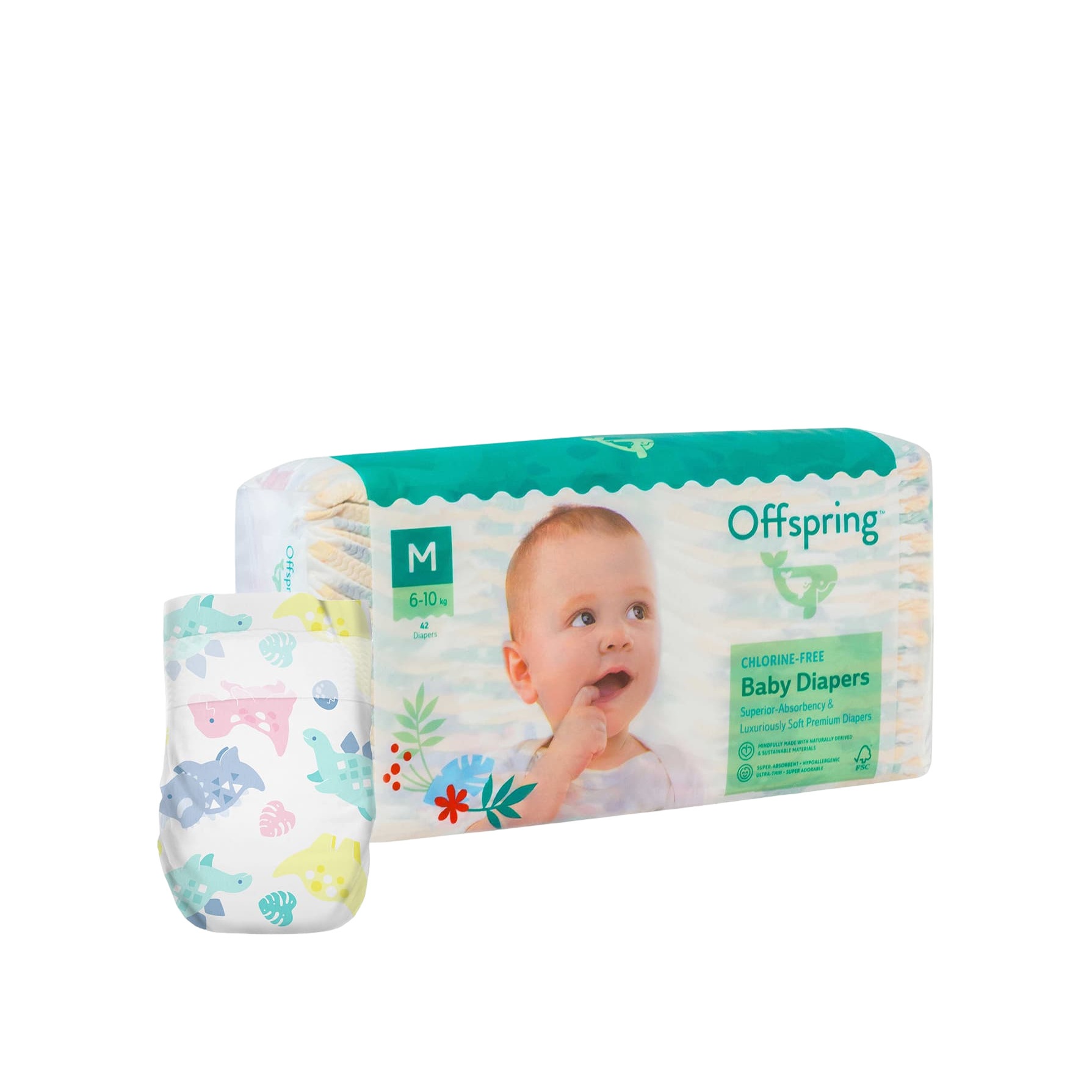 Подгузники Динозавры M 6-10кг 42 шт купить в VISAGEHALL