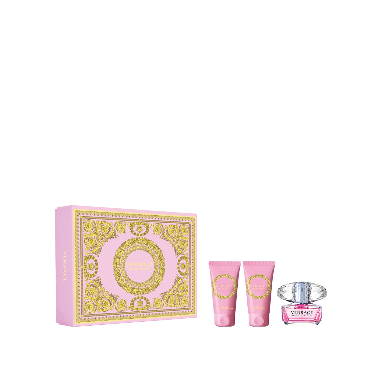 Набор Versace Bright Crystal: Туалетная вода 50мл + Гель для душа 50мл + Лосьон для тела 50мл купить в VISAGEHALL