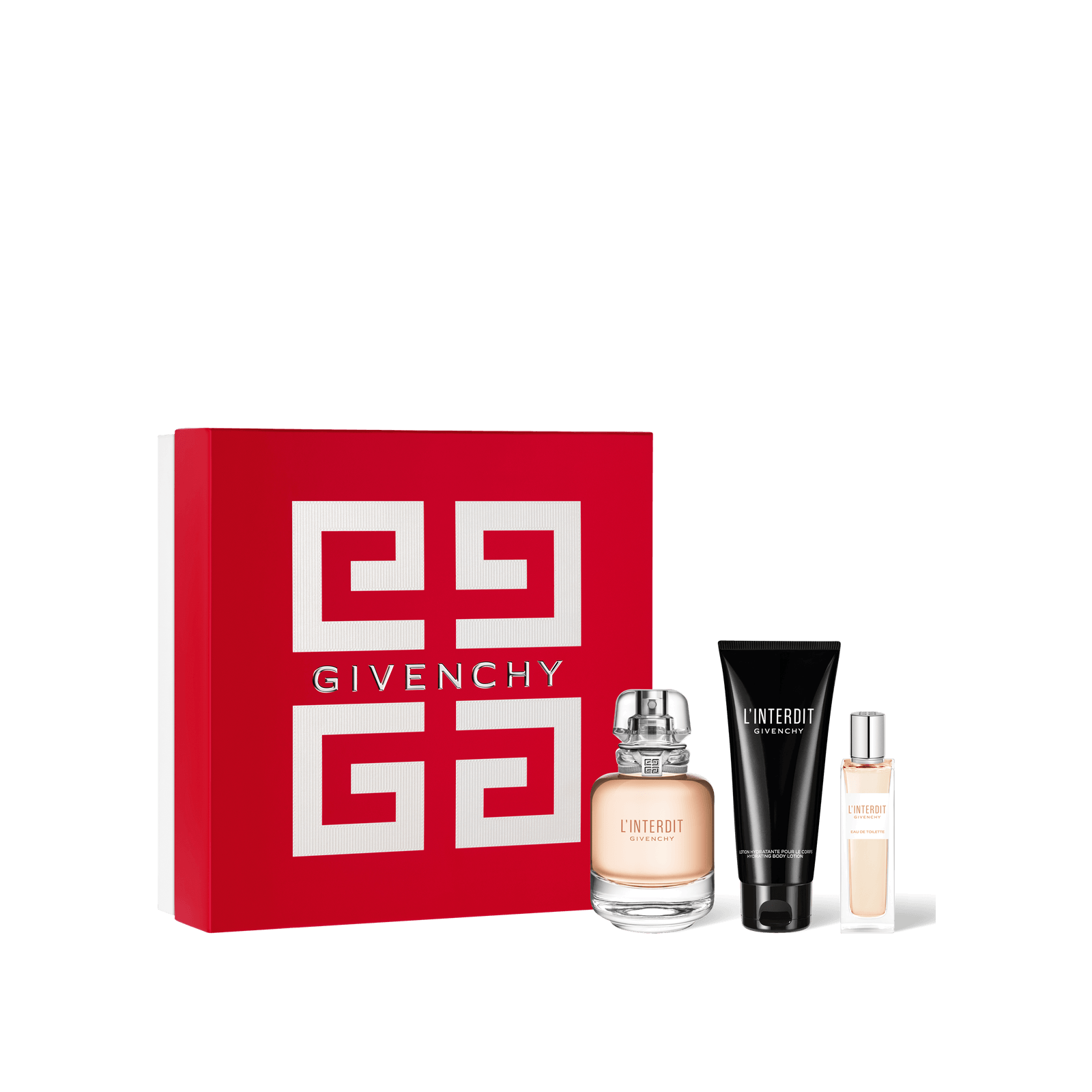 Набор L'Interdit: Туалетная вода 80мл + Дорожный спрей 15мл + Лосьон для тела 75мл купить в VISAGEHALL