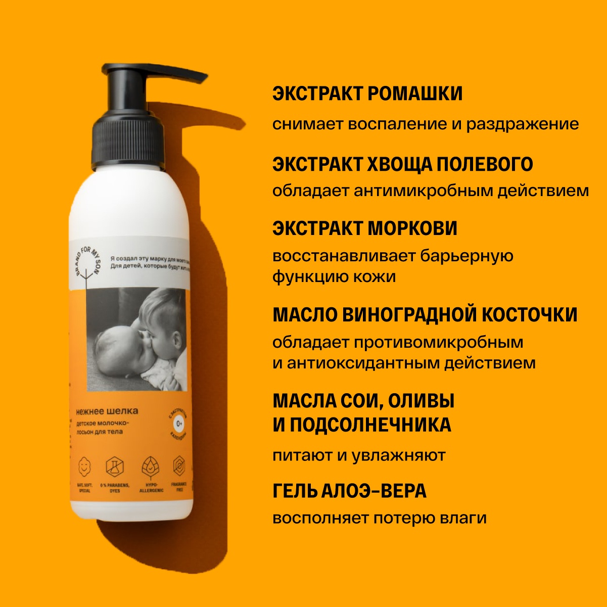 Молочко-лосьон детское для тела «Нежнее шелка» купить в VISAGEHALL