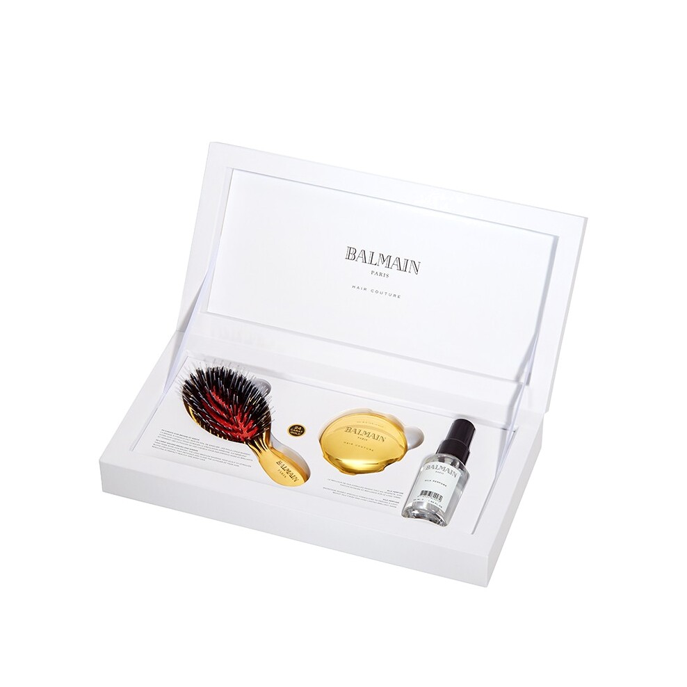 Набор SPA: мини-щетка Luxurious золото + шелковая дымка 50мл + зеркало