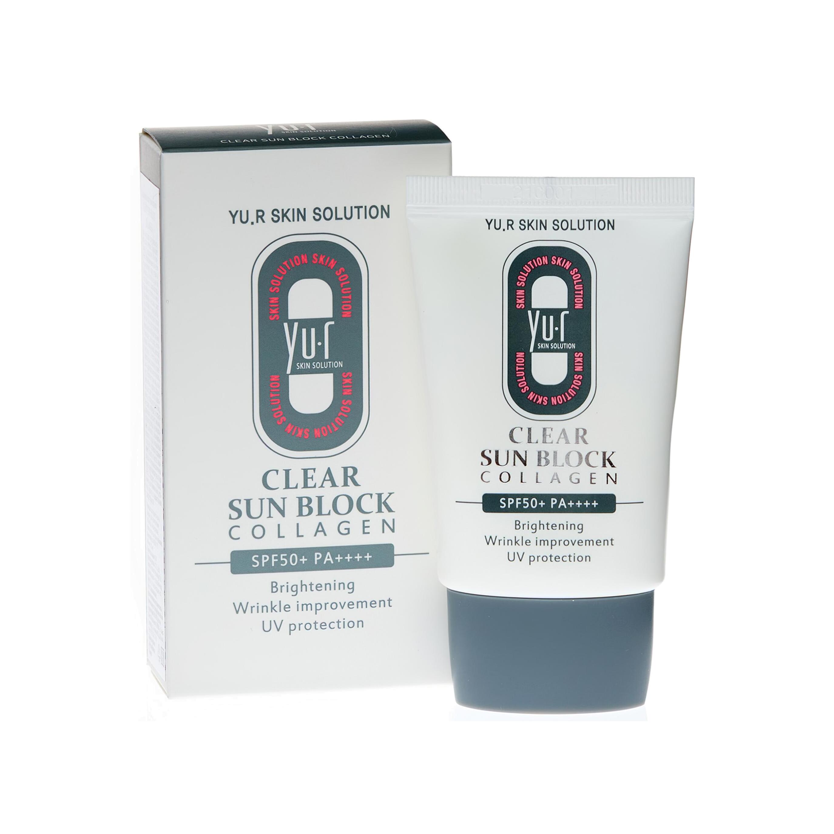 Крем солнцезащитный для лица Clear Sun Block Collagen SPF 50+ купить в VISAGEHALL