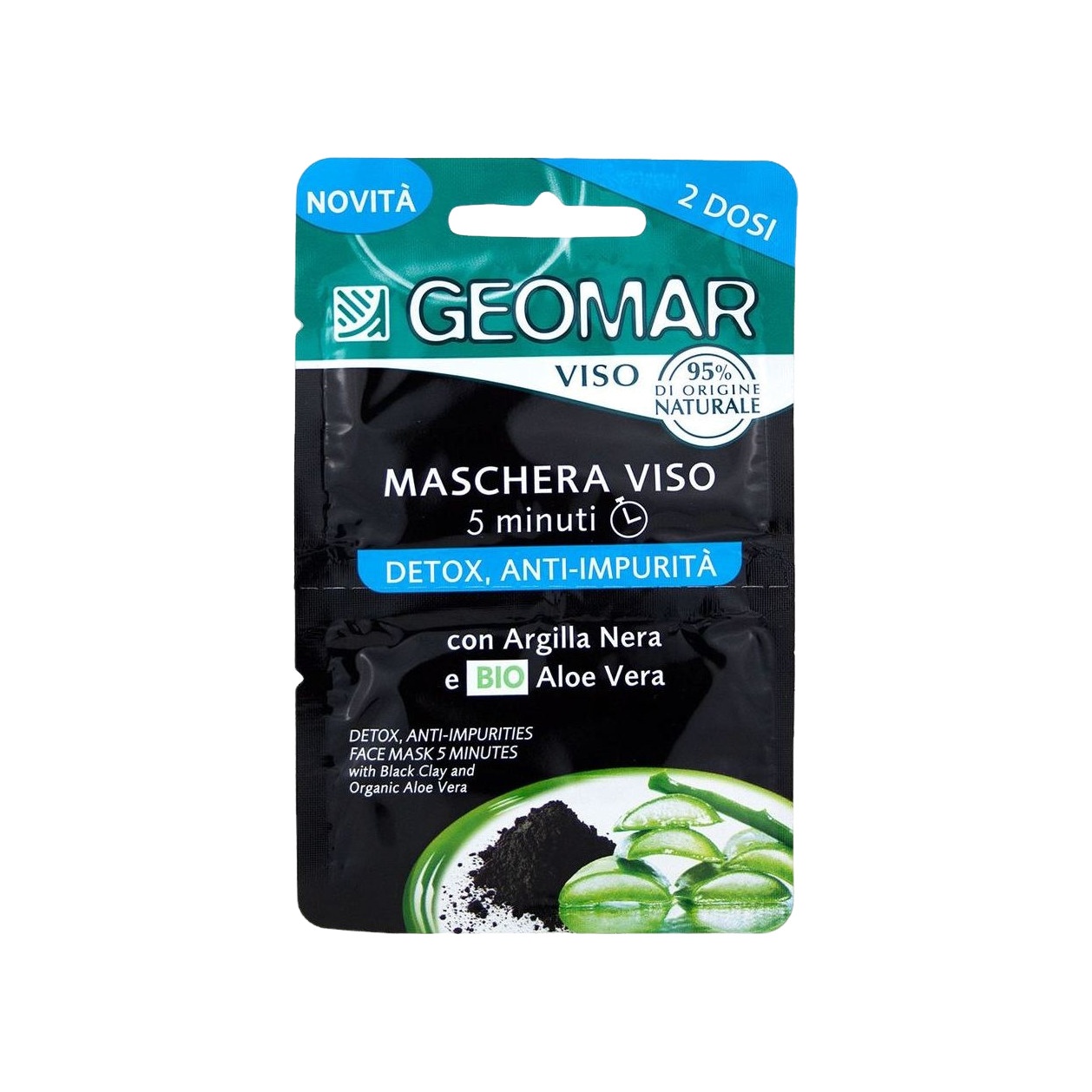 Маска для лица очищающая Детокс с черной глиной и экстрактом Алоэ Вера купить в VISAGEHALL