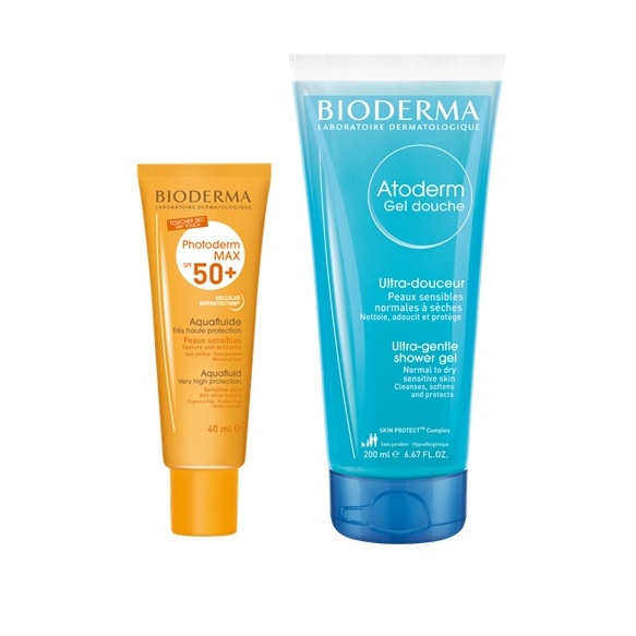 Набор: Photoderm Max Аквафлюид SPF 50+ 40мл + Atoderm Гель для душа 100мл
