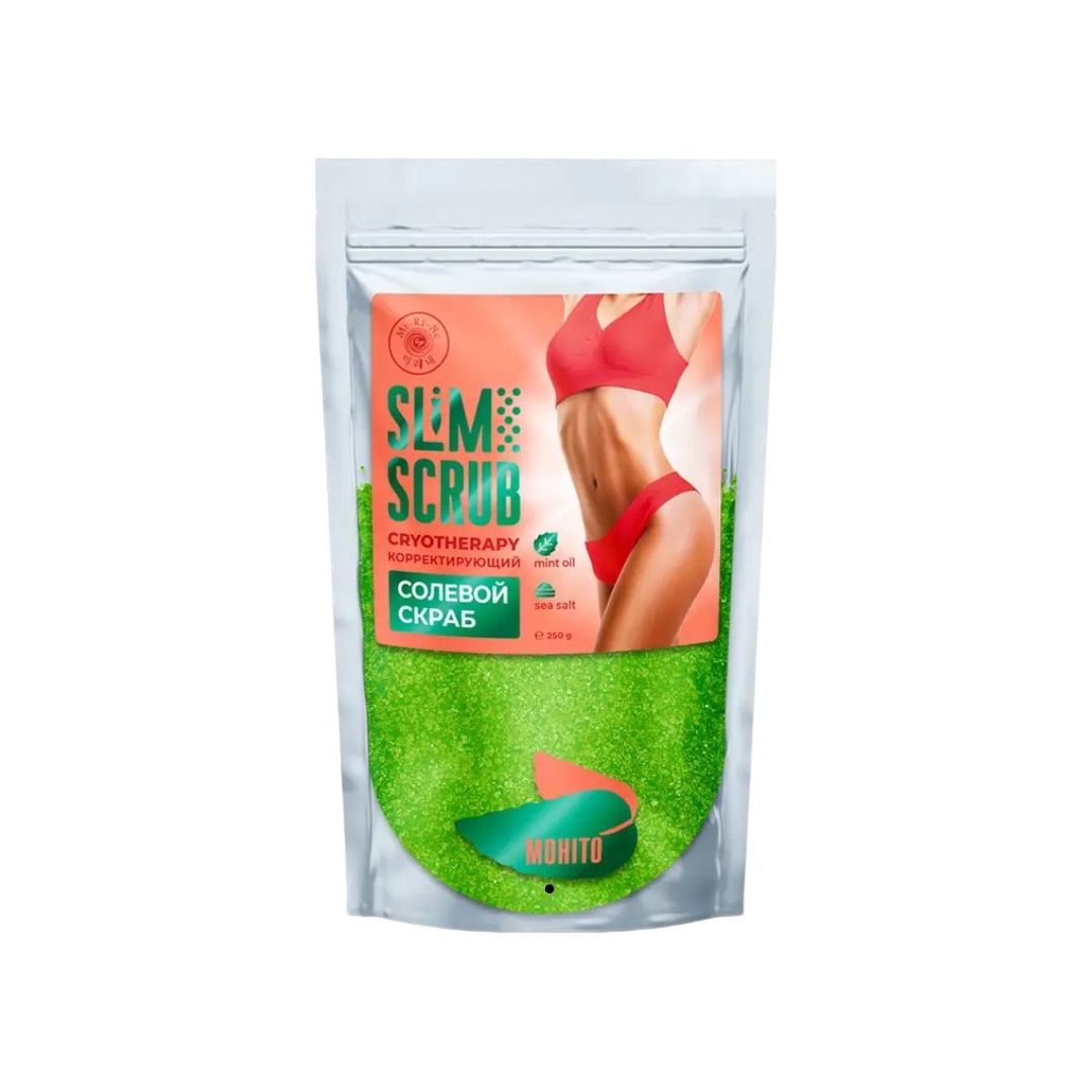 Скраб корректирующий солевой для тела криотерапия с маслом мяты