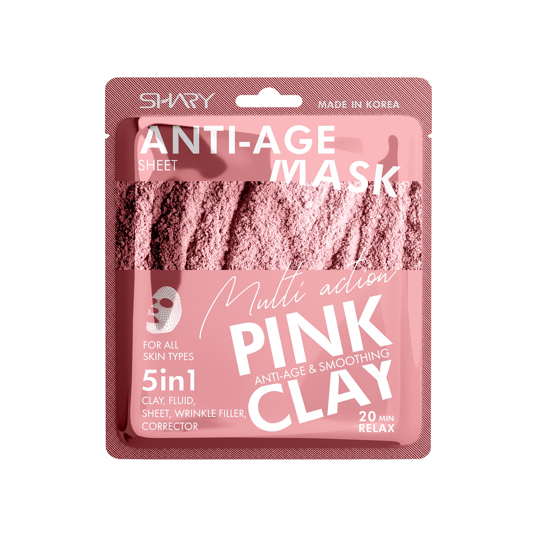 Маска-флюид для лица тканевая омолаживающая 5в1 Розовая Глина купить в VISAGEHALL