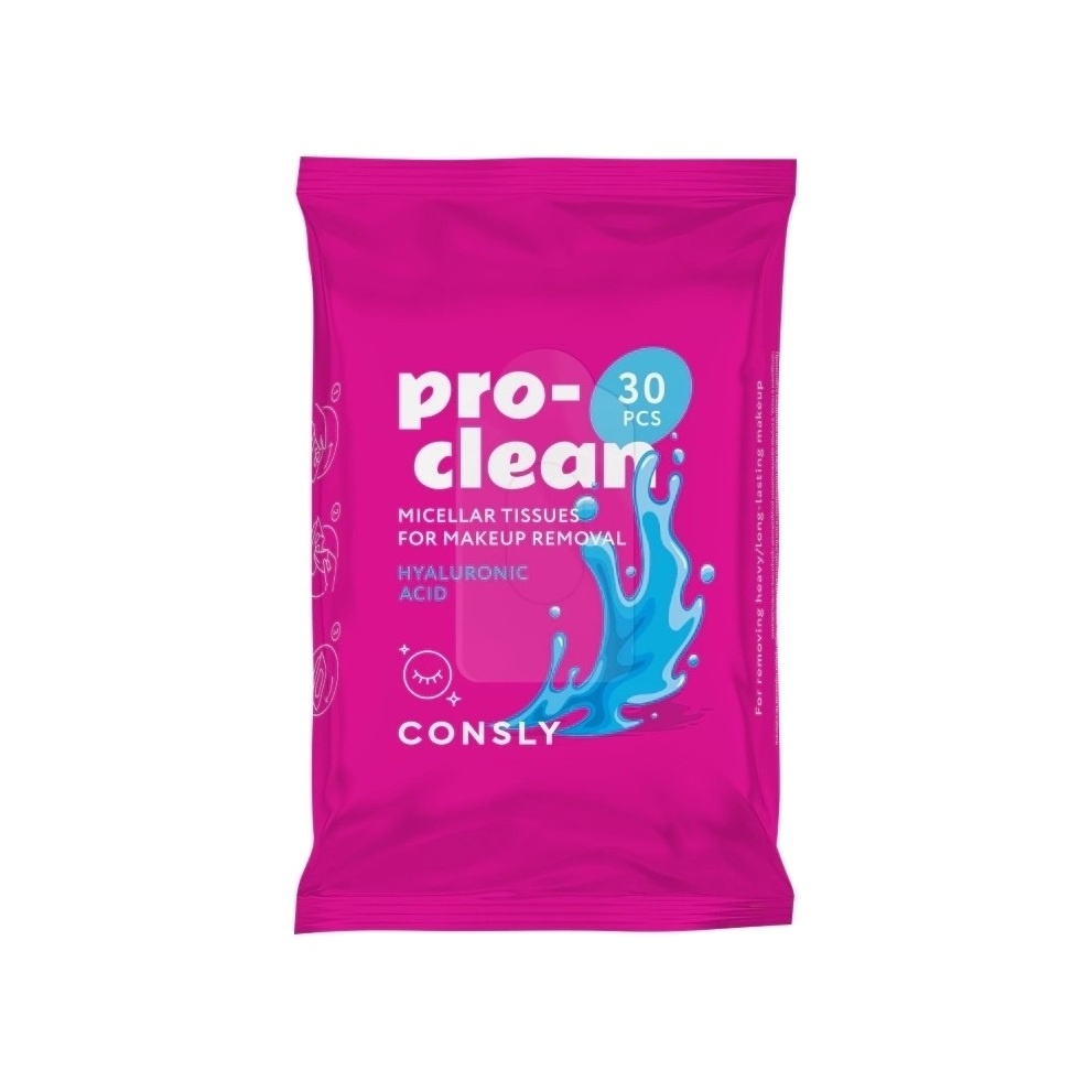 Мицеллярные салфетки для снятия стойкого макияжа с гиалуроновой кислотой