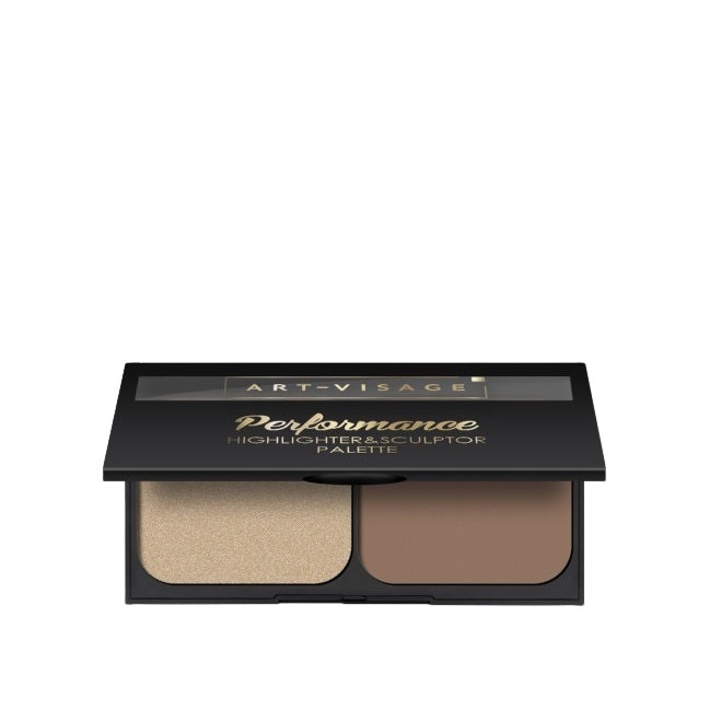 Палетка компактных хайлайтера и скульптора Performance.