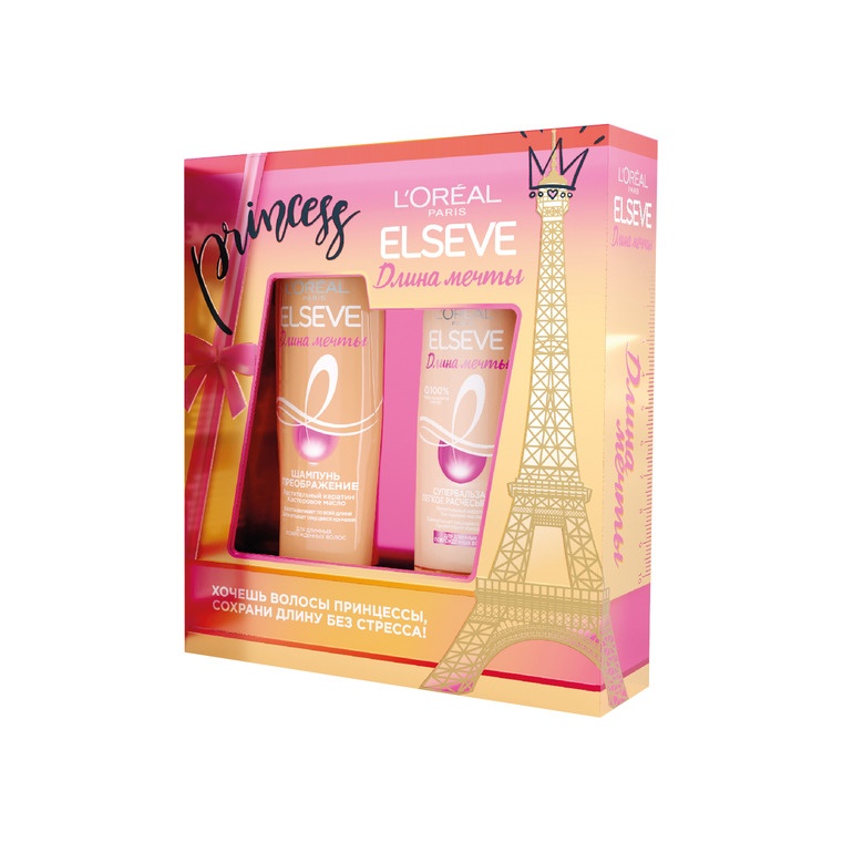 Набор Длина мечты Шампунь 250мл + Бальзам 200мл Elseve 