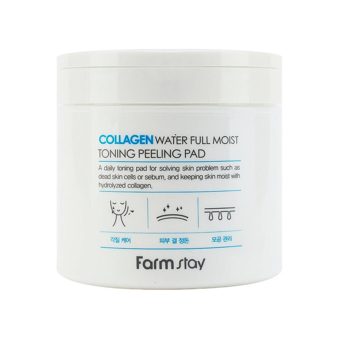 Пилинг-спонжи для лица Collagen Water Full Moist Toning Peeling Pad