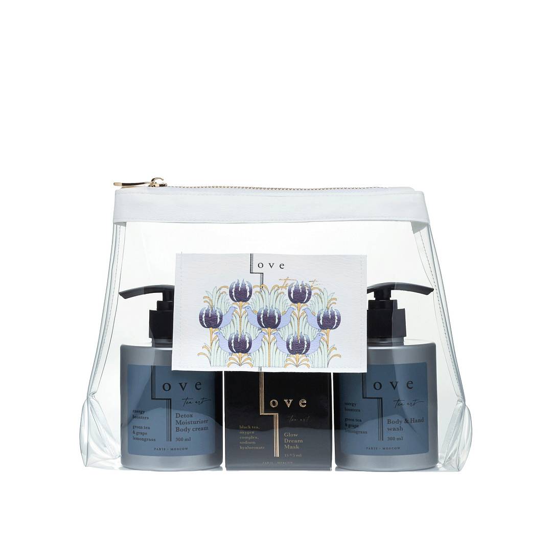 Набор Голубые цветы в косметичке