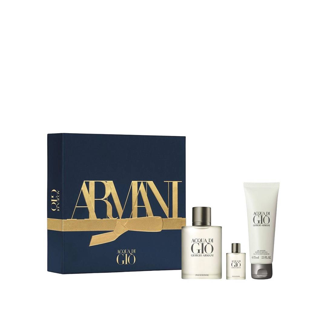 Набор: Acqua di Gio edt 50мл + Миниатюра 5мл + Гель для душа 75мл 