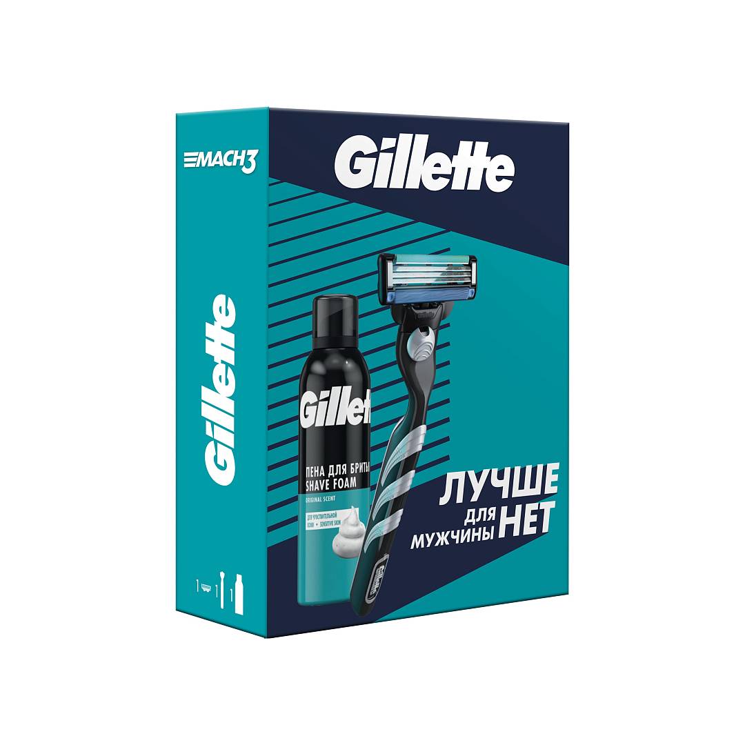Набор мужской MACH3: Бритва+сменная кассета +пена для бритья