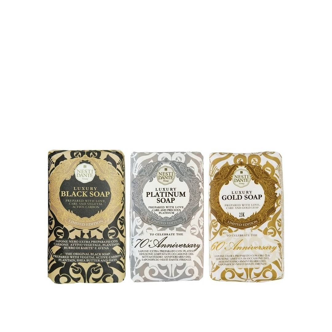 Набор мыла: Luxury Gold & Platinum & Black 3х250г