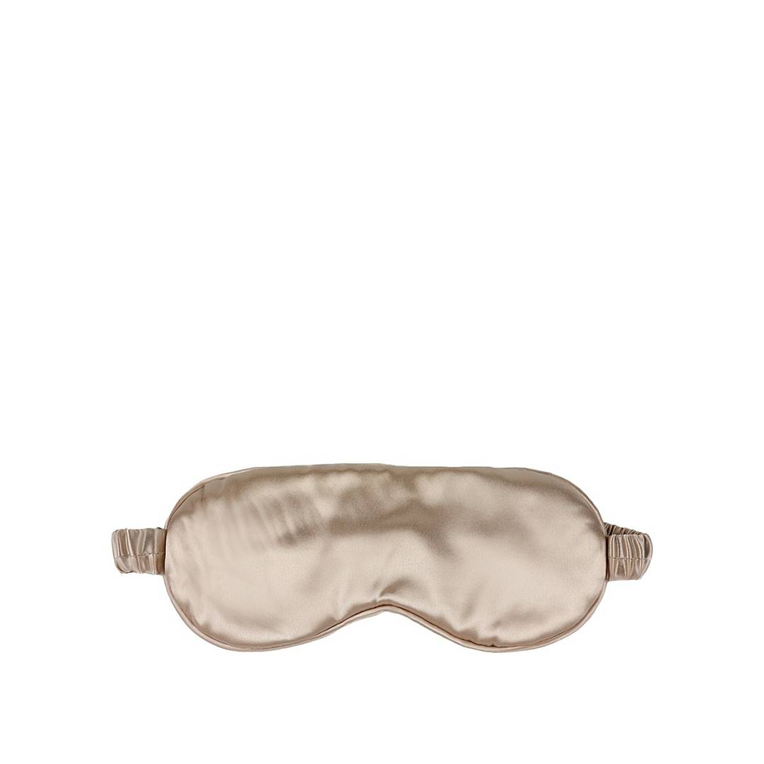 Маска для сна шелковая бежевая