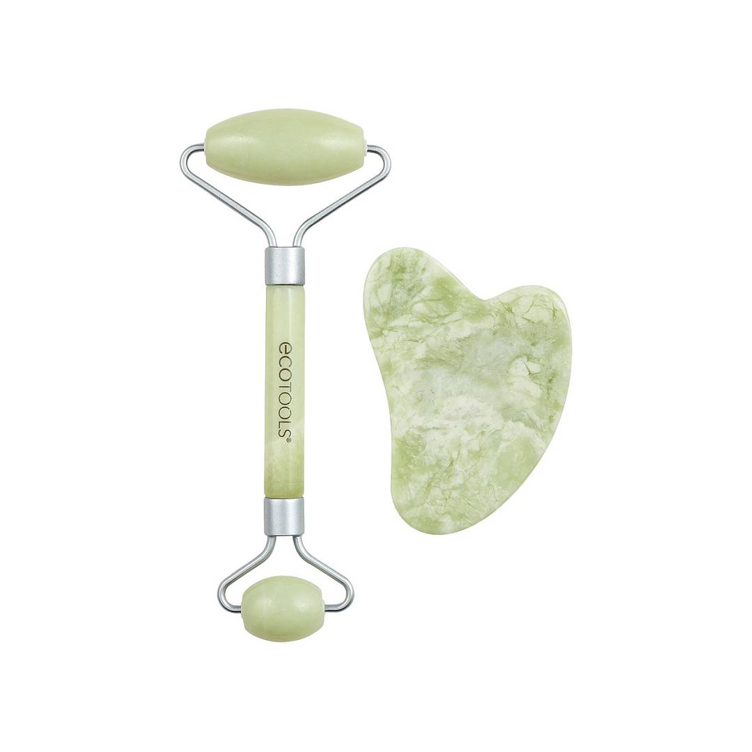 Набор: Роллер для лица Jade Roller + Скребок гуаша Gua Sua Stone
