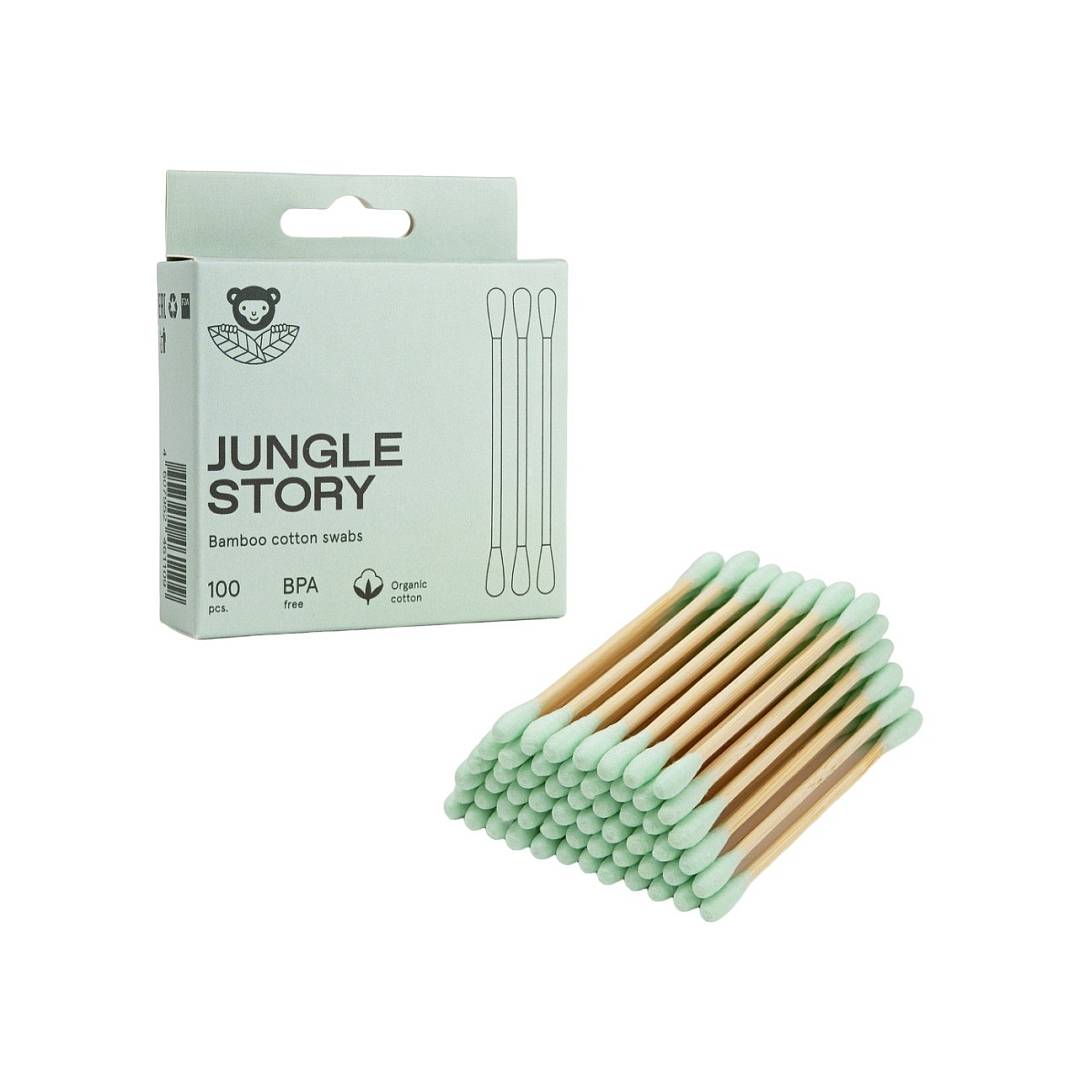 Ватные палочки с ультра мягким зеленым хлопком 
