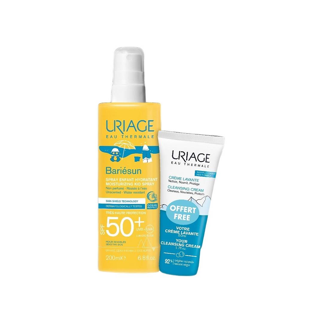Набор Bariesun SPF 50+ Спрей увлажняющий для детей+ Крем пенящийся очищающий