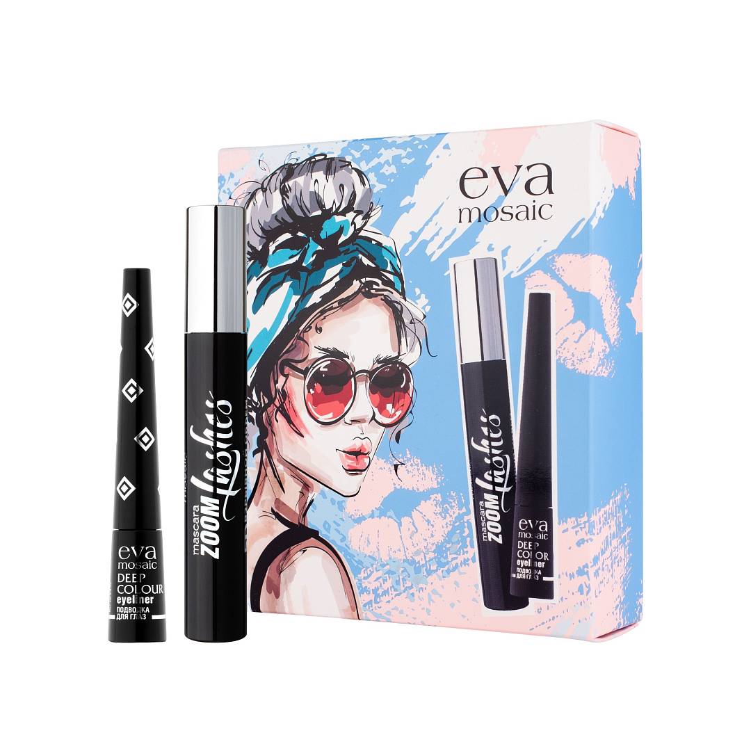 Набор: Тушь для ресниц Zoom Lashes 5D + Подводка для глаз Deep Color