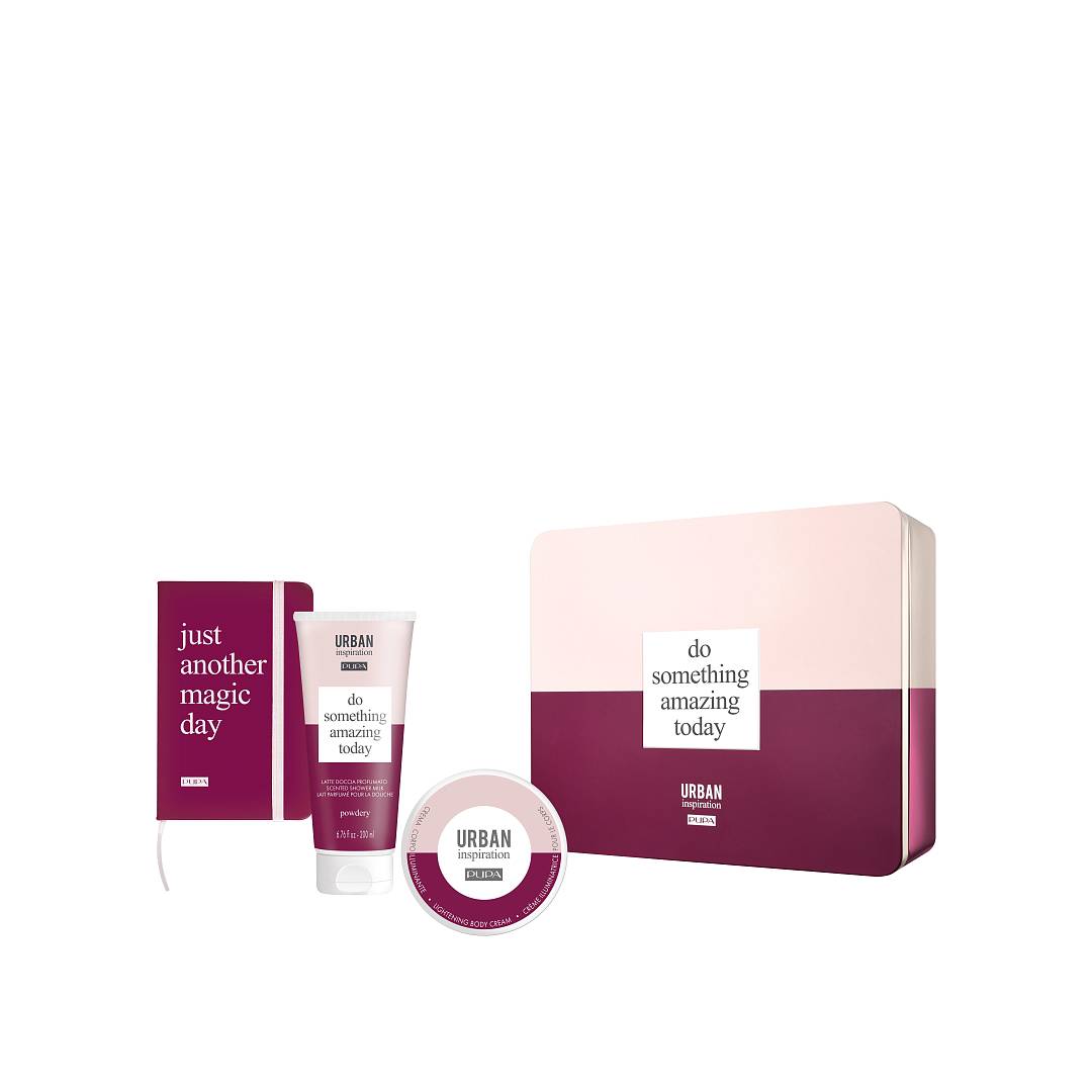 Набор Urban Inspiration Powdery: Молочко для душа 200мл + Крем для тела 100мл + Блокнот