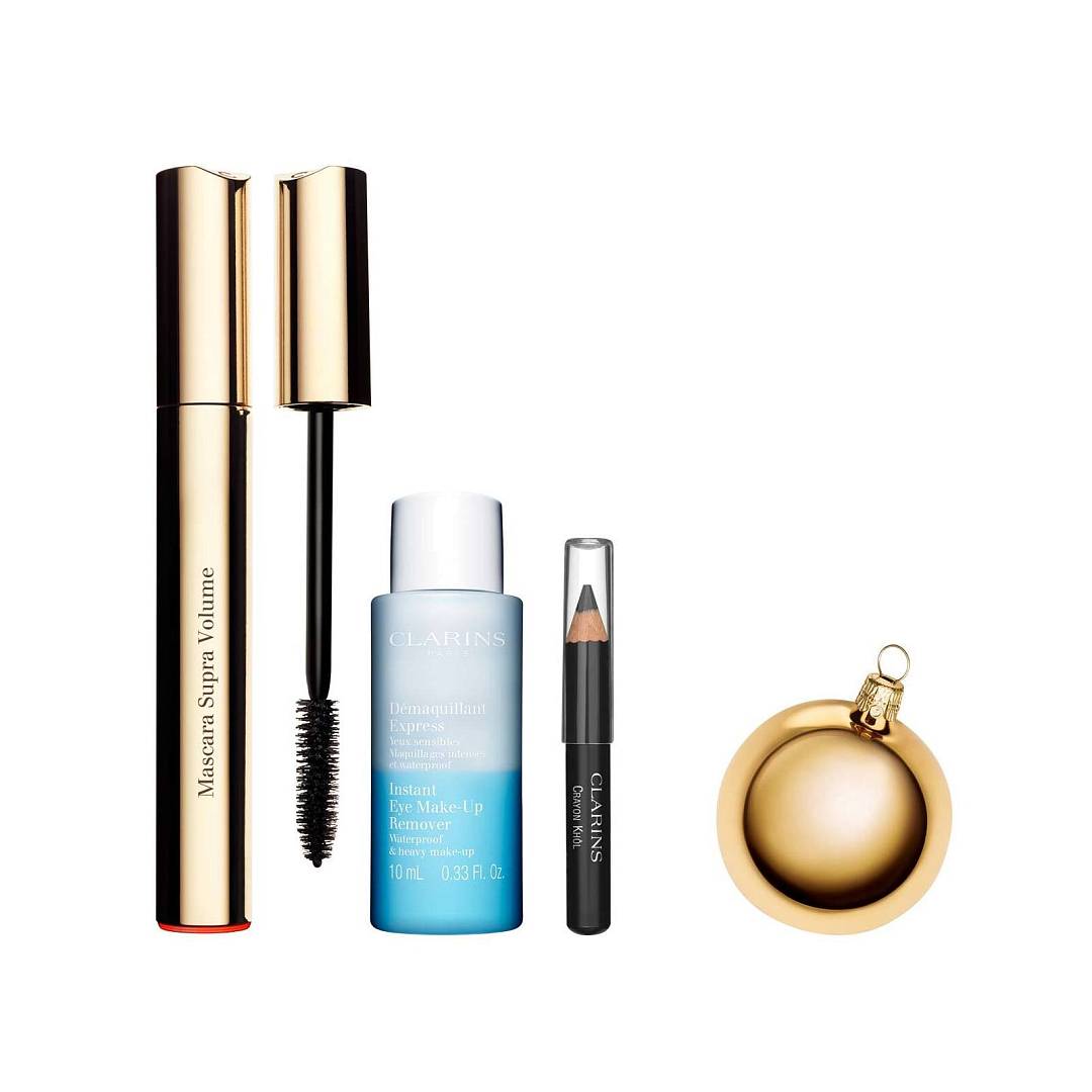 Набор: Тушь Mascara Supra Volume Средство для быстрого удаления макияжа Карандаш для глаз 01