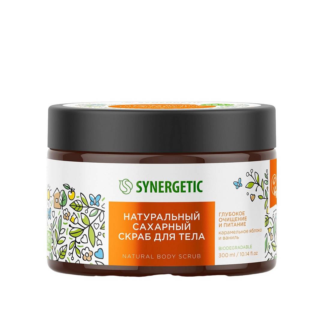 Скраб для тела глубокое очищение и питание Карамельное яблоко и Ваниль