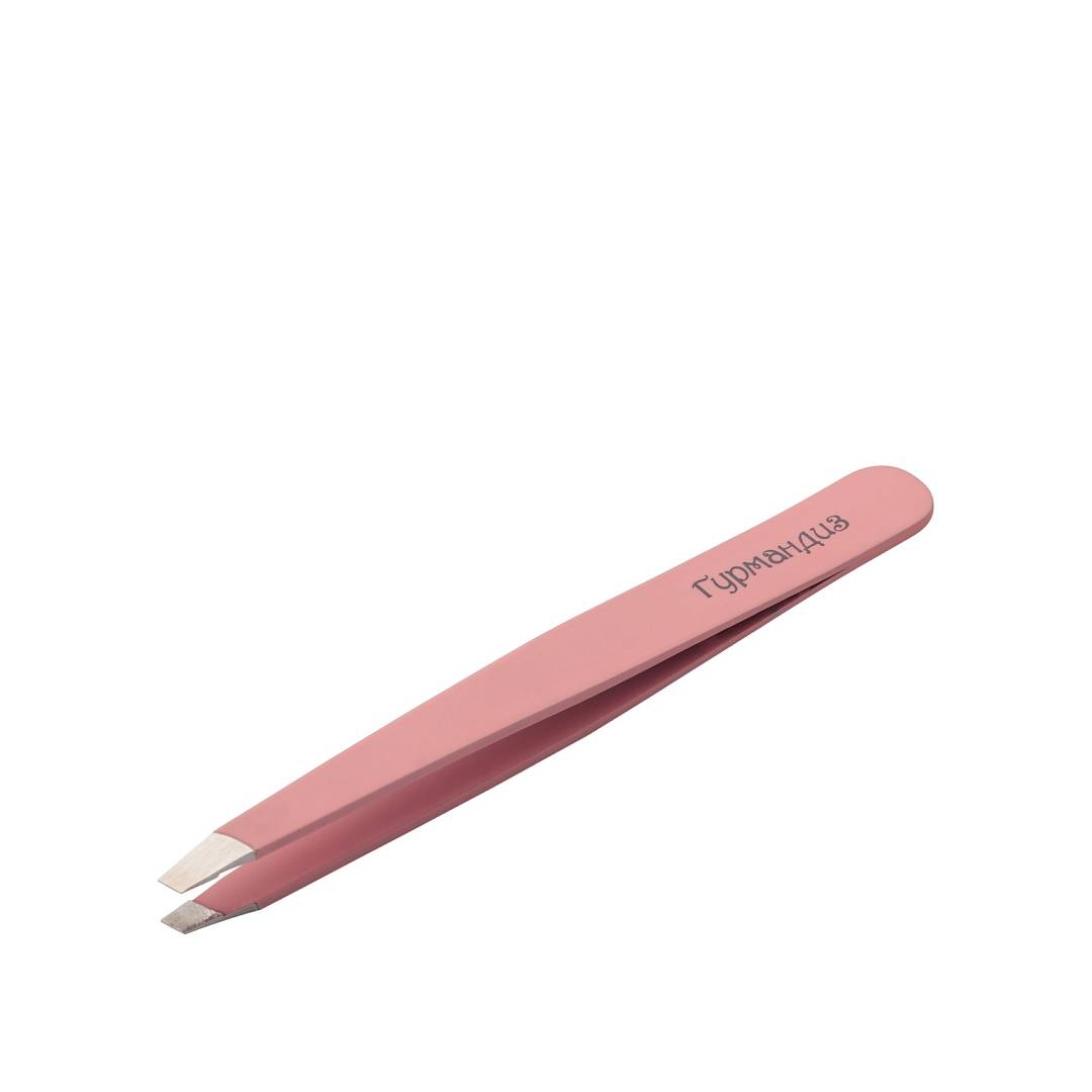 Пинцет для бровей ультратонкий розовый
