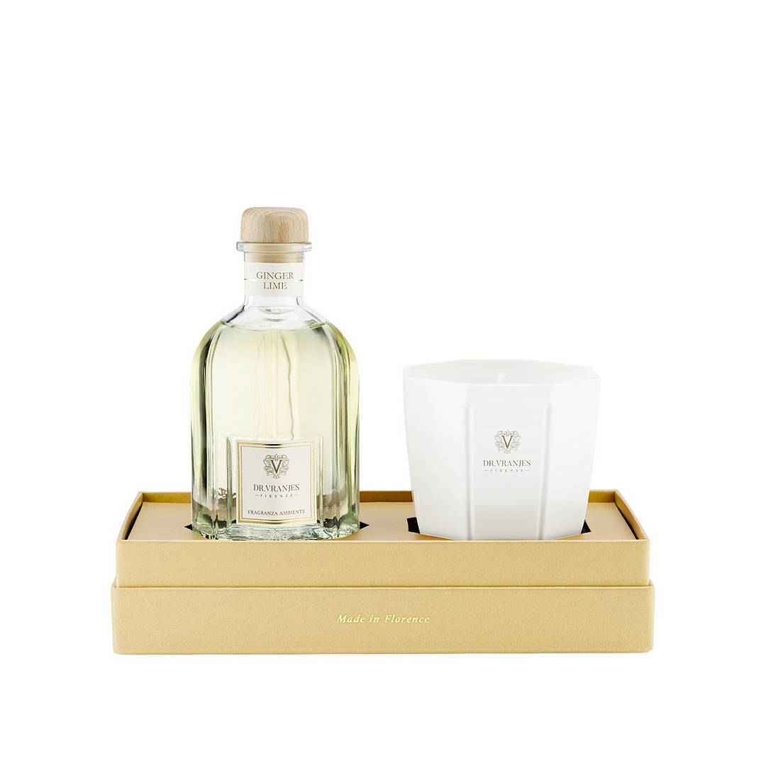 Набор Ginger & Lime: Диффузор 250мл + Свеча Pearl White 200г