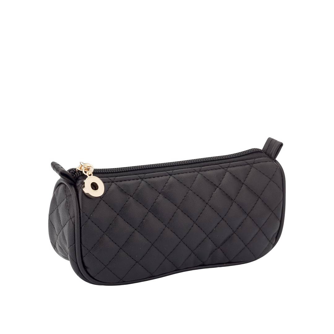 Косметичка стеганая черная малая