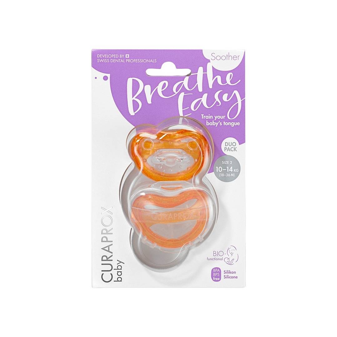 Набор из двух оранжевых сосок-пустышек, размер 2